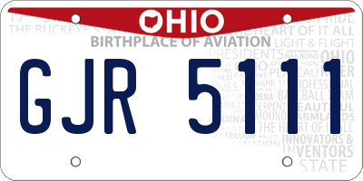 OH license plate GJR5111