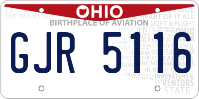 OH license plate GJR5116