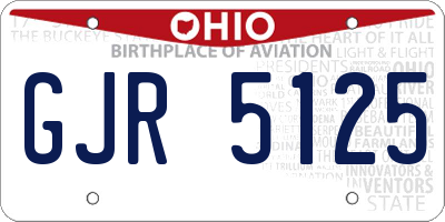 OH license plate GJR5125