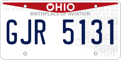 OH license plate GJR5131