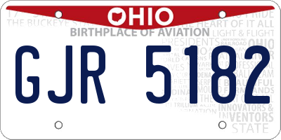 OH license plate GJR5182