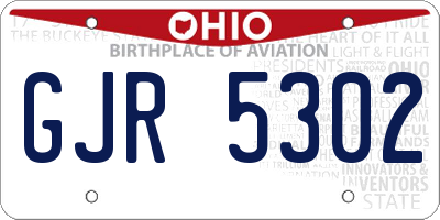OH license plate GJR5302