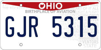 OH license plate GJR5315