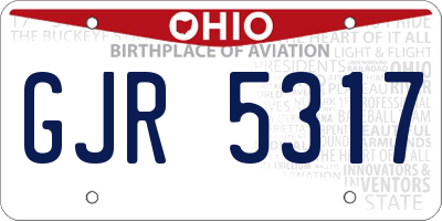 OH license plate GJR5317