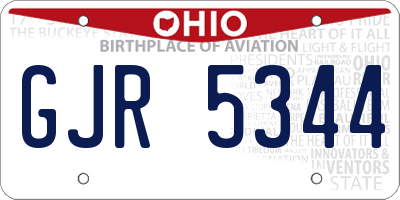 OH license plate GJR5344