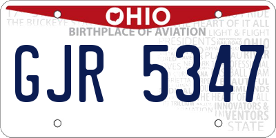 OH license plate GJR5347