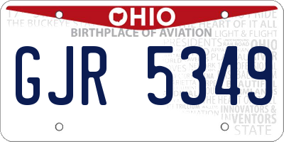 OH license plate GJR5349
