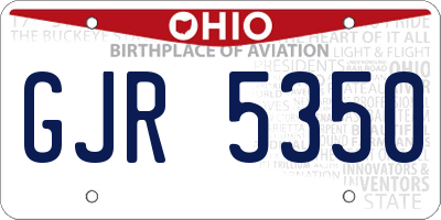 OH license plate GJR5350