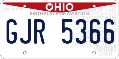 OH license plate GJR5366