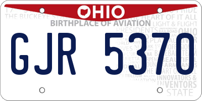 OH license plate GJR5370