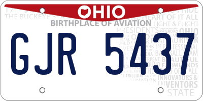 OH license plate GJR5437