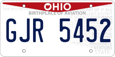OH license plate GJR5452