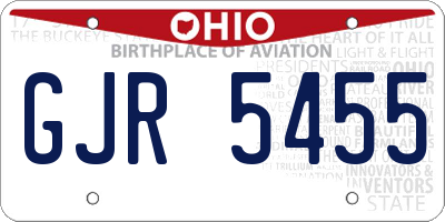 OH license plate GJR5455