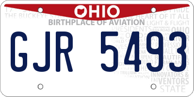 OH license plate GJR5493