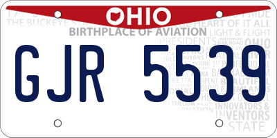 OH license plate GJR5539