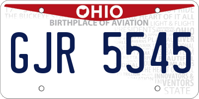 OH license plate GJR5545