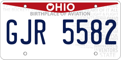 OH license plate GJR5582