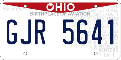 OH license plate GJR5641