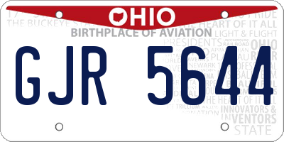 OH license plate GJR5644