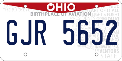OH license plate GJR5652