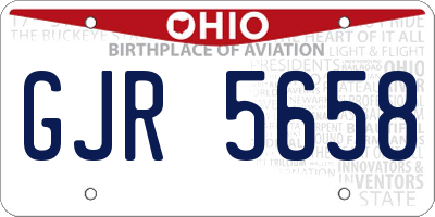 OH license plate GJR5658