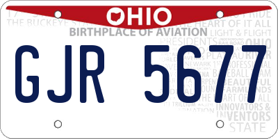 OH license plate GJR5677