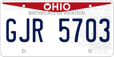 OH license plate GJR5703