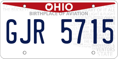 OH license plate GJR5715