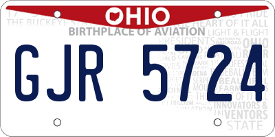 OH license plate GJR5724