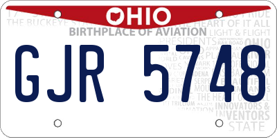 OH license plate GJR5748