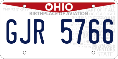 OH license plate GJR5766