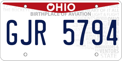OH license plate GJR5794