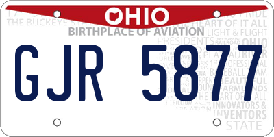 OH license plate GJR5877