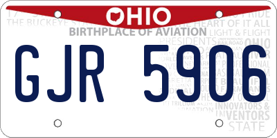 OH license plate GJR5906