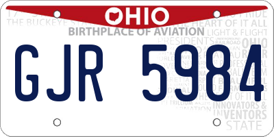 OH license plate GJR5984