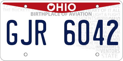 OH license plate GJR6042