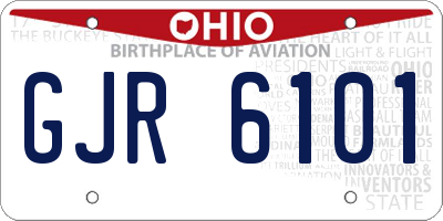 OH license plate GJR6101