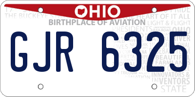 OH license plate GJR6325