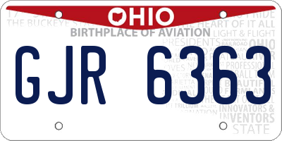 OH license plate GJR6363