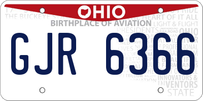 OH license plate GJR6366