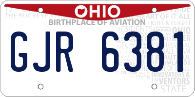 OH license plate GJR6381