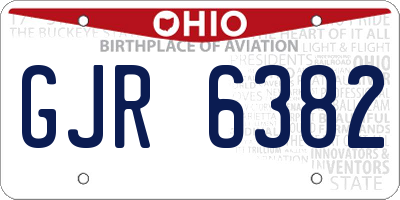 OH license plate GJR6382