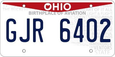 OH license plate GJR6402