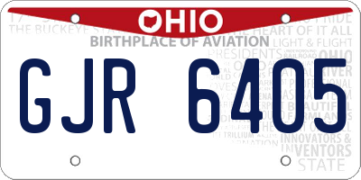 OH license plate GJR6405