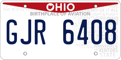 OH license plate GJR6408