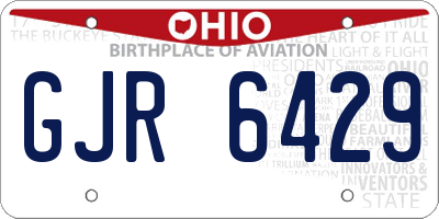 OH license plate GJR6429