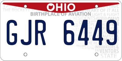 OH license plate GJR6449