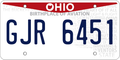 OH license plate GJR6451