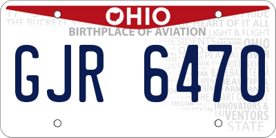OH license plate GJR6470
