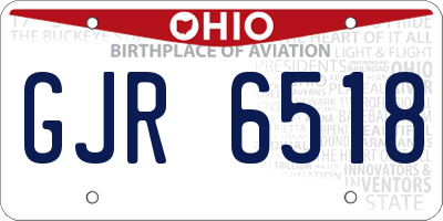 OH license plate GJR6518